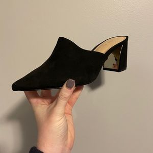 Two pairs of slip on block heels
